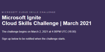 Microsoft Ignite Cloud Skills Challenge March 2021