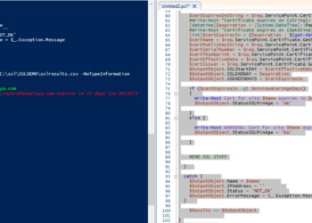 Generating report for SSL Certificates for Websites with PowerShell
